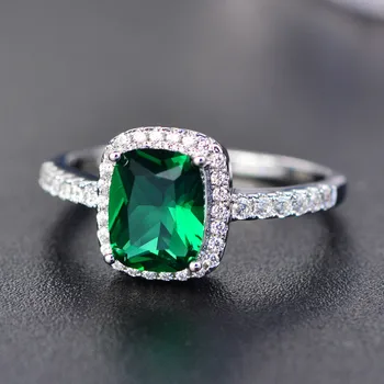 6 Farieb Reálne Rýdzeho Striebra 925 Šperky Emerald Drahokam Prstene Pre Ženy, Nové Módne Svadobné Party Krúžok S Zirkón