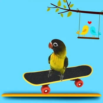 6 Ks Bird Školenia Hračky Nastaviť Nákupný Košík Basketbalová Obruč Stohovanie Krúžok Skateboard Teniska Papagáj Inteligencie Puzzle