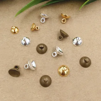 6 mm 8 mm Perličiek Cap Cup Konci Balls s Slučky zakončenie Korálky DIY Nálezy Šperkov, Takže Multi-farebné Á Mosadz
