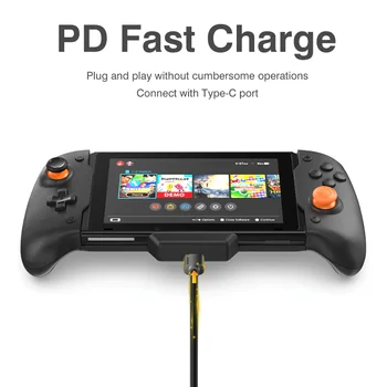 6-Os Dvojité Motorových Rukoväť Radič Gamepad PD Rýchle Nabitie Ergonomický Joystick Pad Pro pre Nintend Ručné Prepínanie