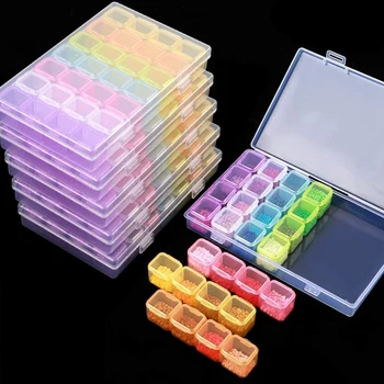 6 Pack 28 Sloty Diamond Výšivky Boxs,Diamant Maľovanie Skladovanie Prípade Pre DIY Materiálu, Skladovanie Multicolour