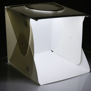 6 Pozadia Mini Skladacie Light Box Fotografie Photo Studio Box S Dual LED Pás Svetla Pre Malé Články Photographys