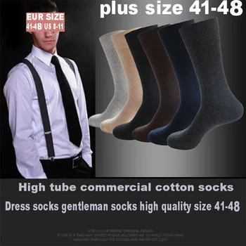 6 Párov/Veľa Veľkých Mužov Ponožky Bavlny Dlho Business Kompresie Harajuku Ponožky Zimné Gentleman Sox Sokken Plus Veľkosť EU41-48