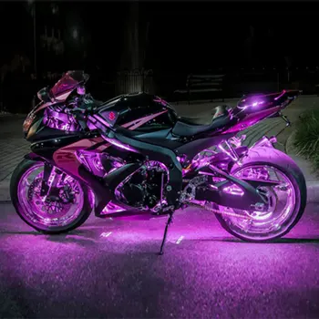 6 RGB 36 LED Smart Brzdové Svetlá Motocykel, Auto Atmosféru Svetla pomocou Bezdrôtového Diaľkového Ovládania-Moto Dekoratívne Pásy na Čítanie Súprava