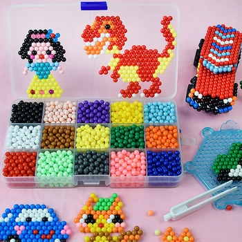 6000pcs 24 farby Náplň Korálky puzzle Crystal DIY rozstrekovaný korálky nastaviť loptové hry 3D ručné magické hračky pre deti,