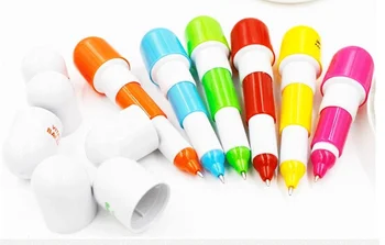 60pcs teleskopické pero cartoon guličkové pero, veľkoobchod kreatívne pero krásne darčekové výraz pilulku pero