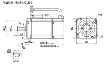 60ST-M01330 400W 220V AC Servo motor 3000RPM 1.27 N. M. jednofázový servomotor ac disk s permanentným magnetom Uzavreté Ovládač AASD-15A