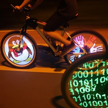 64 Led/128 Led DIY stropné Svetlá Kolesa Bicykla Špice Svetlo Farebné Programovateľné Motor Pneumatiky dc svetlo Lampy Obrázok Na Noc na Koni