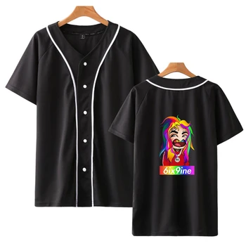 6ix9ine baseball Tričko Muži Ženy Hip Hop Rapper Tekashi 69 Tričko T-shirt Krátkym Rukávom Streetwear Tričká Topy Značka Oblečenia