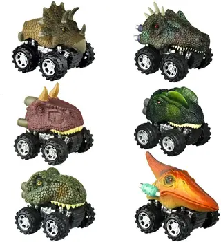 6pcs 6 štýlov Dmazing Hračka Vytiahnuť Späť Dinosaura Autá Veľkonočné Vzdelávacie Hračky Pre Deti Narodeninám Truck Model Hobby Party Láskavosti