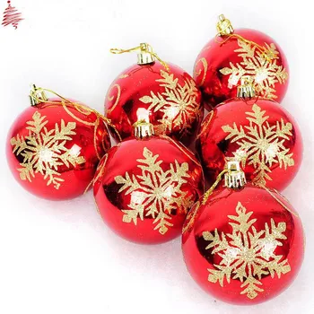6pcs 8 cm Červená Kolo Snowflake Loptu Prívesok Na Vianočný Večierok Dovolenku Strom Miesto Závesné Dekorácie Hot