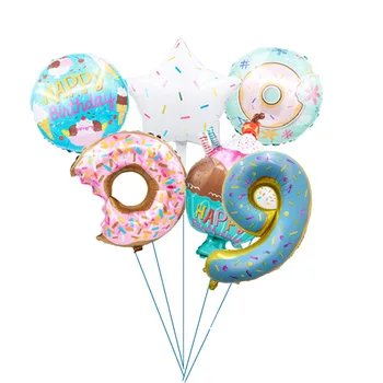 6pcs/set Candy Šišku Ice Cream Ballon 32 palcov Počet Balónov Narodeninovej Party Decor Detský Baby Sprcha Veku Fólie Digitálne Globos