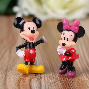 6pcs/set Disney Údaje Mickey Mouse, Minnie Mouse Clubhouse Narodeninovej Party Cake Decoration PVC Anime Obrázok Hračky pre Deti,