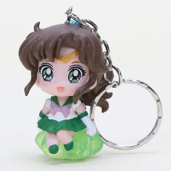 6pcs/set Sailor Moon Chibiusa Mizuno Minako Aino Venuša Mizuno Ami Ortuť Mars Keyring prívesok PVC Akčné Figúrky hračka