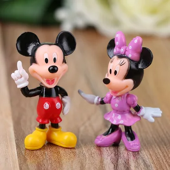 6pcs/veľa Disney Údaje Mickey Mouse, Minnie Mouse Clubhouse Narodeninovej Party Cake Decoration PVC Anime Obrázok Hračky pre Deti,