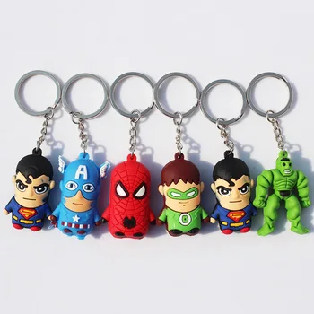 6pcs/Veľa Hulk, Spider-Man, Kapitán Amerika Green Lantern Keychains Prívesky, Hračky Obrázok