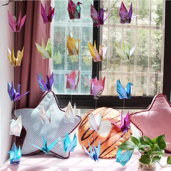 6set 15 cm DIY Ručný Papier Žeriav Bannery Pearly lesk Origami Žeriava Prívesky Narodeninovej Party Klesá Zapojenie Svadobná výzdoba