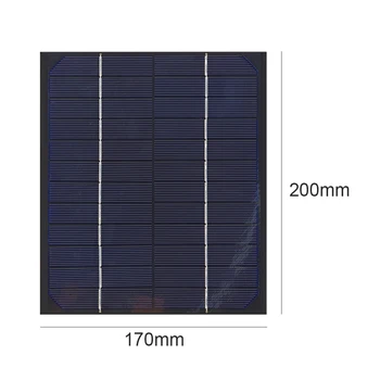 6W 12V Solárny Panel Monokryštalické Silicon Solar Panel 200x170mm s 5521 DC Konektor Solárne Články pre Outdoorové potreby na Kempovanie Turistika