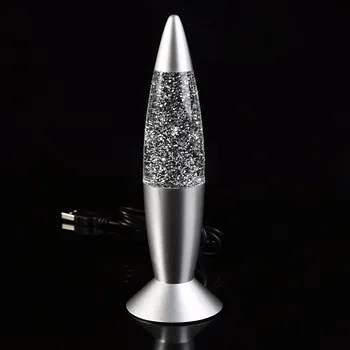 6x18cm 3D Rocket Multi Farby Láva Lampa RGB LED Lesk Nočné Svetlo Darček