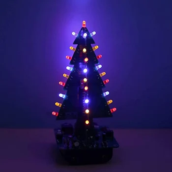 7 Farebné 3D Vianočný Stromček Elektronické Zostaviť Kit LED Bleskom DIY Kit Farebné RGB Okruhu Stavebnice Elektronické Zábavné Vyhovovali Vianočný Darček