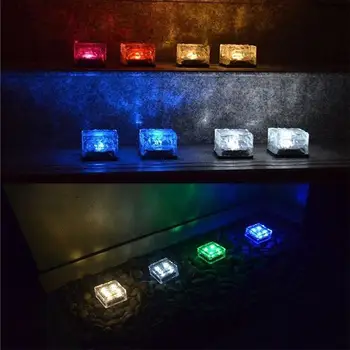 7 Farebné Solárne LED Pochovaný Cesta Svetla IP65 Zem Lampa Ice Cube Odolné Podzemné Pochovaný Tehla Svetla, Eco-Friendly Záhradné Lampy