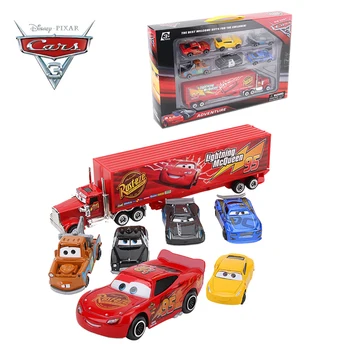 7 Ks/Set Disney Pixar Cars 3 Hračky Lightning McQueen Storm Truck Jackson Mater Kovové Diecast Auto, Hračky Pre Deti Darček