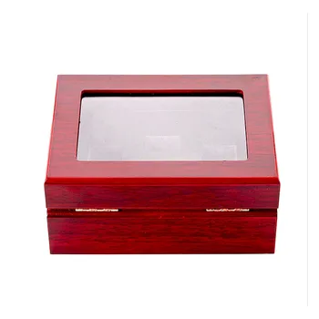7 otvorov hnedé drevené krúžok display box na krúžky, sada