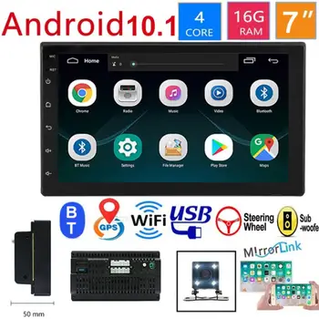 7 Palcový 2 DIN autorádia Android 10.1 Univerzálny GPS Navigácia, Bluetooth, Wifi Car Audio Stereo Wifi, FM, USB Auto Multimediálny MP5 hrať