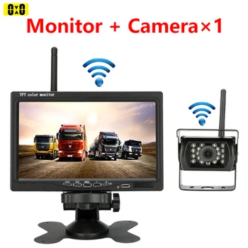 7 Palcový Auto Monitor Zozadu Bezdrôtové Kamery na Zadnej strane Kamiónu, Autobusu RV Van NÁKLADNÝCH Nočné Videnie Zálohy Objektív 1X 2X 4X Kamera