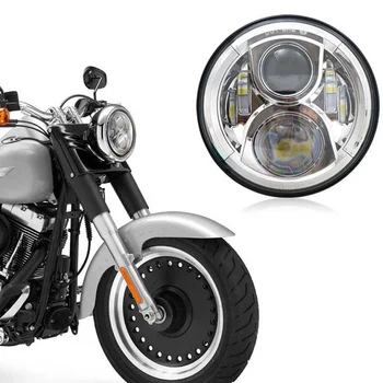 7 Palcový Motocykel LED Reflektor Motocykel Automobil Svetlomet 6500K H4 60 W 80 W S Uhlom Oči Amber Zase Svetlo Pre Harley Honda, Yamaha
