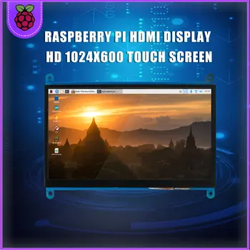 7 palcový Raspberry Pi 4B /3B+/3B Dotykový Displej 1024*600 LCD Displej kompatibilný s HDMI |Držiak aj pre PC, Notebook, Nvidia Jetson Nano