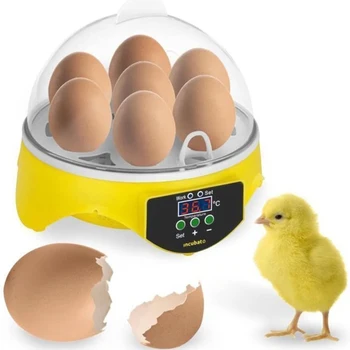 7 Vajcia, Kuracie Vtáčie Vajcia Inkubátor Automatický Inteligentný Prepelica Papagáj Brooder na Domáce Zviera, Kura, Príslušenstvo
