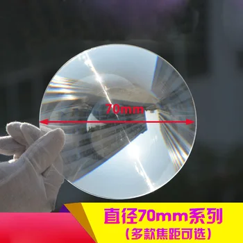 70 mm Optické PMMA Kondenzačný Solárne Fresnelove Šošovky 3D VR Glassses Objektív Plastová Lupa Ohnisková vzdialenosť 2 KS