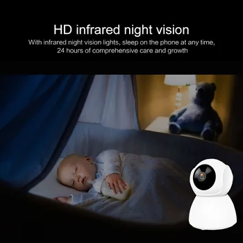 720P, Smart Fotoaparát IP Cam Kamera Videokamera 360 Uhol WIFI Bezdrôtové Nočné Videnie AI Enhanced Motion Detect