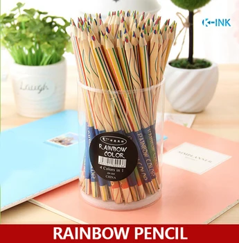 72pcs/veľa , Tvorivé 4 v 1 rainbow farebné ceruzky pre graffiti , pstruh drevené ceruzky pre deti DIY kresba , maľba