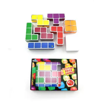 7Colors DIY Tetris Puzzle Svetlo Stohovateľné LED Stolná Lampa Constructible Blok Nočné Svetlo Retro Hra Veža Dieťa Farebné Tehly Hračka