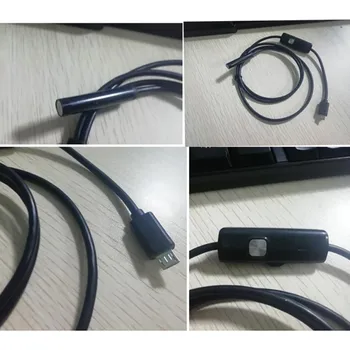 7mm Android USB Endoskop Fotoaparát Vodotesný IP67 Len 6 LED Rúry Inšpekcie Borescope Pre PC, Smartphone 1m 1,5 m 2m 3,5 m 5m