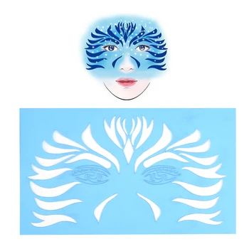 7Pcs/súbor Opakovane Face Paint & Airbrush Lesk Tetovanie Vzorkovníka Orgán Maľovanie Tváre make-up Šablóny Výkresu Tetovanie Design Tool
