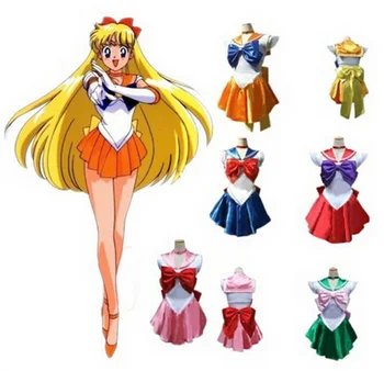 7styles Sailor Moon Cosplay Kostým Jednotné Fancy Dress Up Sango Minako & Námorník Neptún & Sailor Mars Celý Set Battleframe