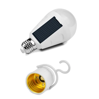 7W/12W LED Solárne Napájanie Žiarovka E27 Ziskové LED Solárne Svetlá Nabíjateľná Lampada LED Vodotesný Vonkajší Tábor, Stan Záhradné Osvetlenie