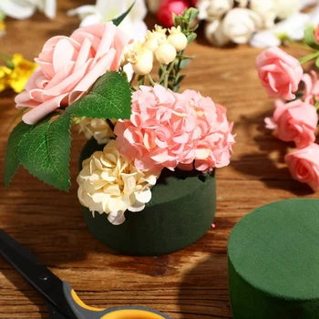 8 Pack DIY Kvet Usporiadanie Kit Zelené Kolo Mokré Kvetinové Peny, Svadobné Uličkou Kvety, Party Dekorácie