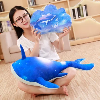 80/100 cm Cartoon kraken one-horn žralok veľrybí plyšové hračky mora monster snový mäkké, vypchaté zviera obliečky na vankúš darček pre deti