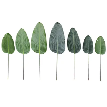 80cm98cm Umelé Veľký Banán Leaf Tropické Zelené Rastliny, Vnútorné a Vonkajšie Palma Listy Svadobné Hotel Office Home Decor