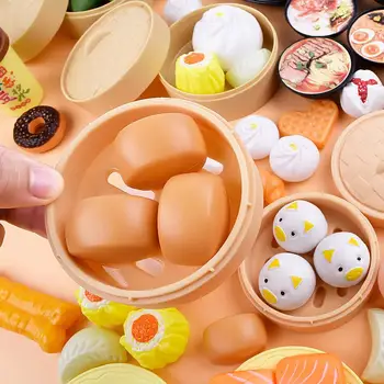84pcs/set Deti Simulácia Parník Ovocie Cutie Hrať Dom Hračky, Luxusné Čínskej A Západnej Potravín Kuchyne Potravín Hračky