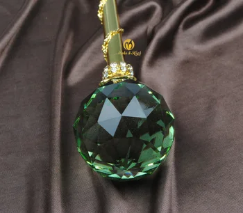 86.5 cm Green Crystal Žezlo Prútik Kolo Loptu štýl Žezlo Kráľa, Kráľovnej Svadobný Sprievod Strany Kostýmy Ručné Rekvizity Príslušenstvo