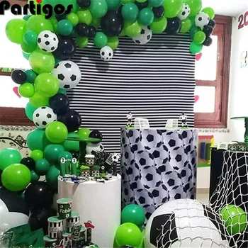 87pcs Futbal Strany Balón Garland Auta 12inch Futbal Vytlačené Balóny s 16 ft Srip pre Football Party Dekorácie Vzduchu Globos