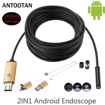 8mm Len Nepremokavé Endoskopu Android Fotoaparát 2m to10m Kábel USB, Android Endoskopu Fotoaparát Had Potrubia Kontrola Borescope