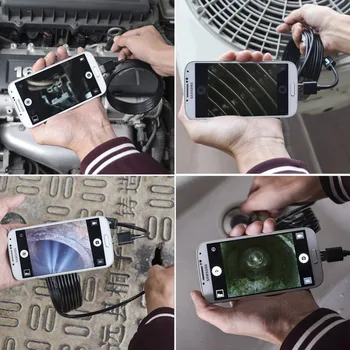 8mm Len Nepremokavé Endoskopu Android Fotoaparát 2m to10m Kábel USB, Android Endoskopu Fotoaparát Had Potrubia Kontrola Borescope