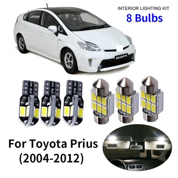 8pcs Auto Príslušenstvo, Biele Interiérové LED Žiarovky Balík Kit Pre 2004-2012 Toyota Prius T10 31MM Mapu Dome batožinového priestoru Lampa