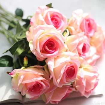 8pcs Skutočný Dotyk Latex Umelé Kvety, Svadba, Svadobné Kytice Falošné Kvetov Kvetinový Svadobné Party Dekoratívne Kvety